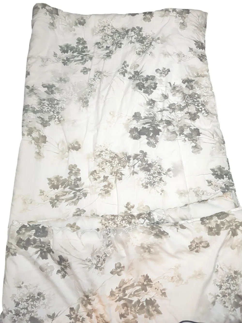 Ralph Lauren Home Retired Gwynne Floral Comforter Queen Gray Beige Ivory Cotton